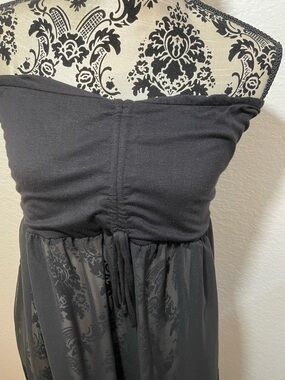 🌞Smocked Bandeau Strapless Ombré Black & Grey Cover Up Dress